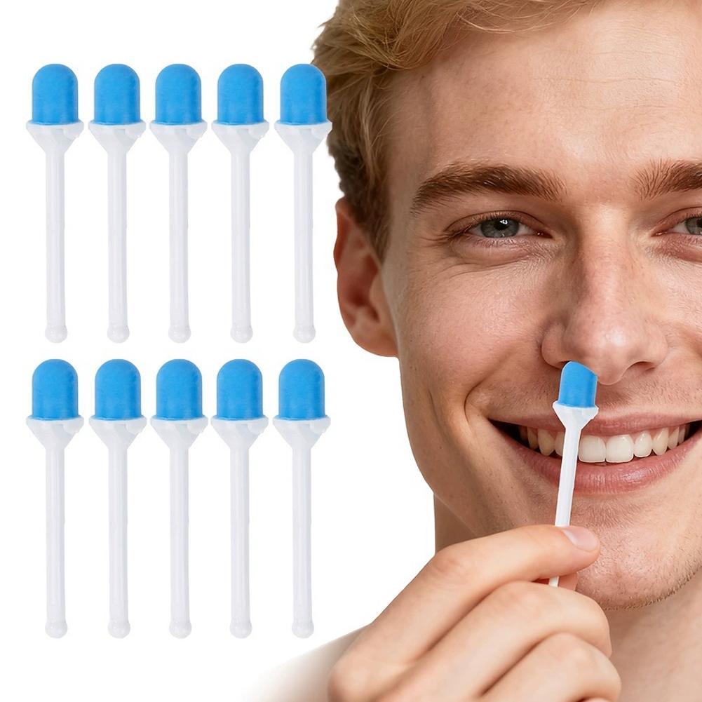 Nose Trimmer - 10本入り使い捨てノーズワックススティック、携帯用一体型ワックスロッド、鼻、耳、眉毛の脱毛用、男女兼用脱毛ツール