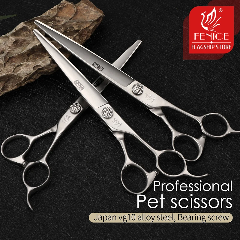 Grooming Scissors - フェニチェ犬用グルーミングハサミ 7/7.5/8インチ JP VG10鋼 ベアリングスクリュー プロ仕様