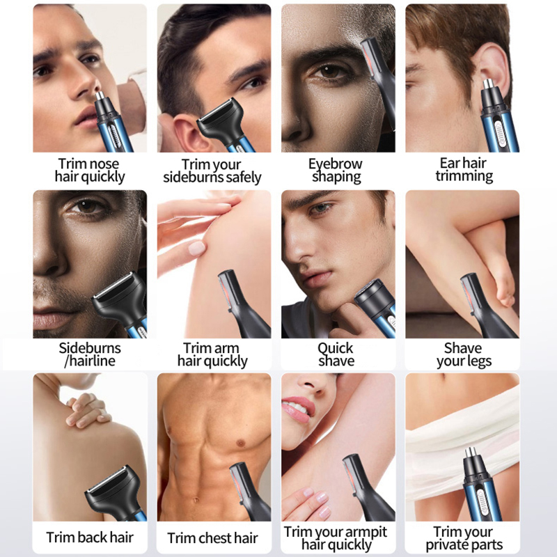電気鼻耳ヘアトリマー男性用無痛充電式眉毛ひげ 4 in 1  - Nose Trimmer のレビューと価格