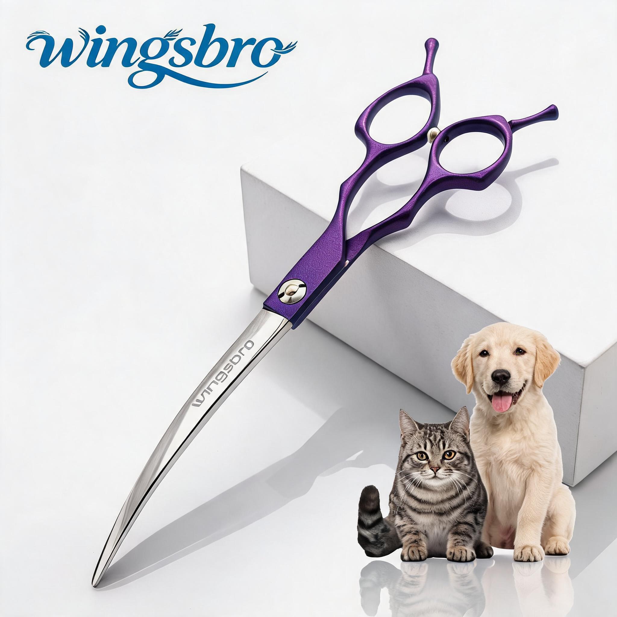 7 インチプロフェッショナル犬グルーミングはさみペットカーブ - Grooming Scissors のレビューと価格