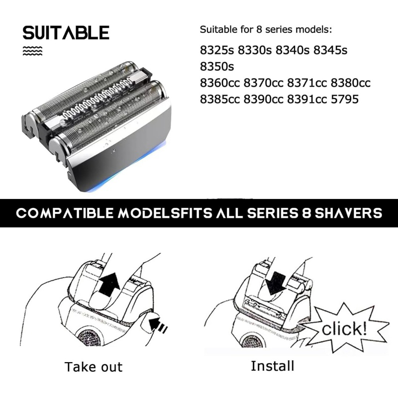 83M シェーバー替刃ヘッド ブラウン シリーズ 8 電気シ - Electric Razor のレビューと価格