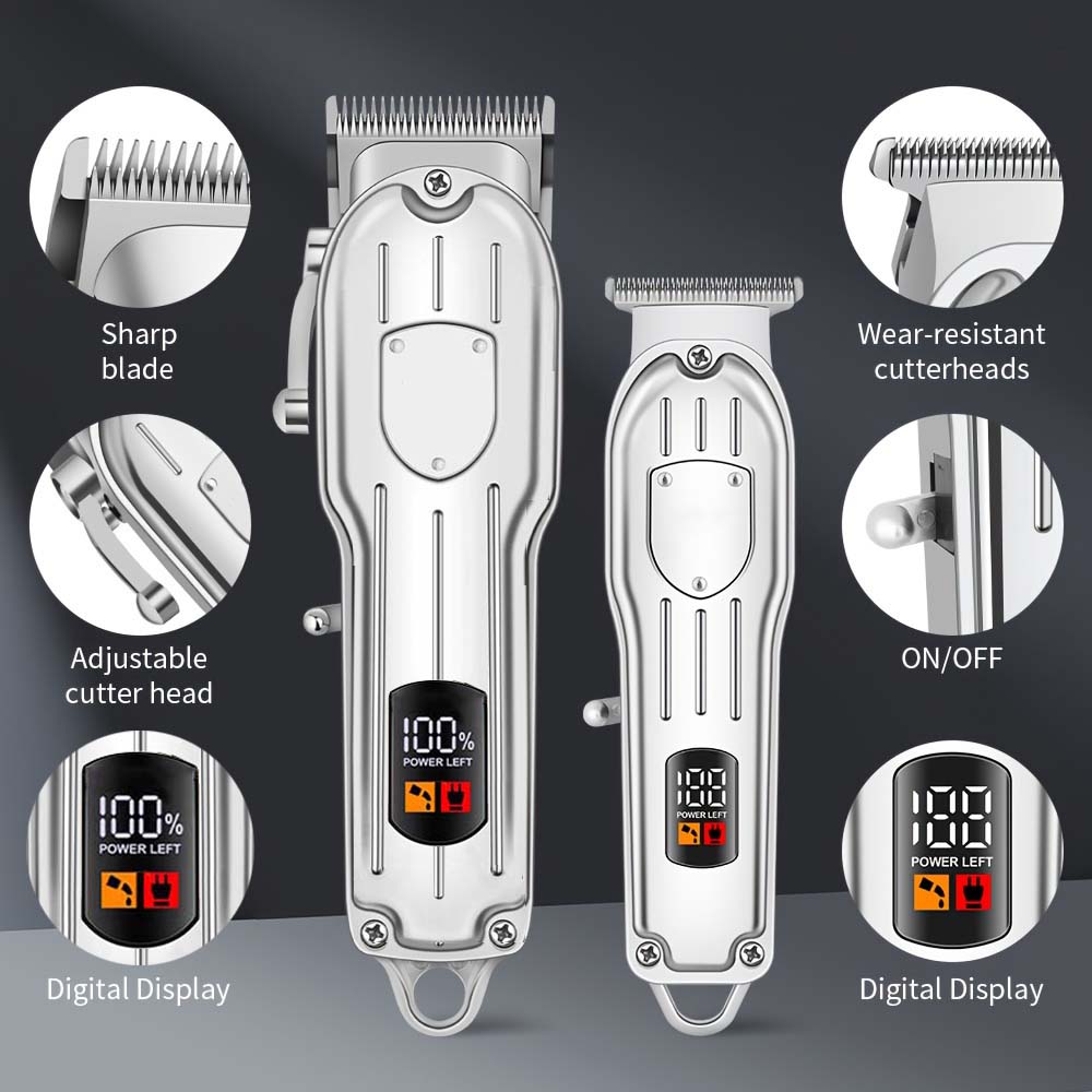 LCDディスプレイ付きプロフェッショナルヘアクリッパーセット - Body Trimmer のレビューと価格