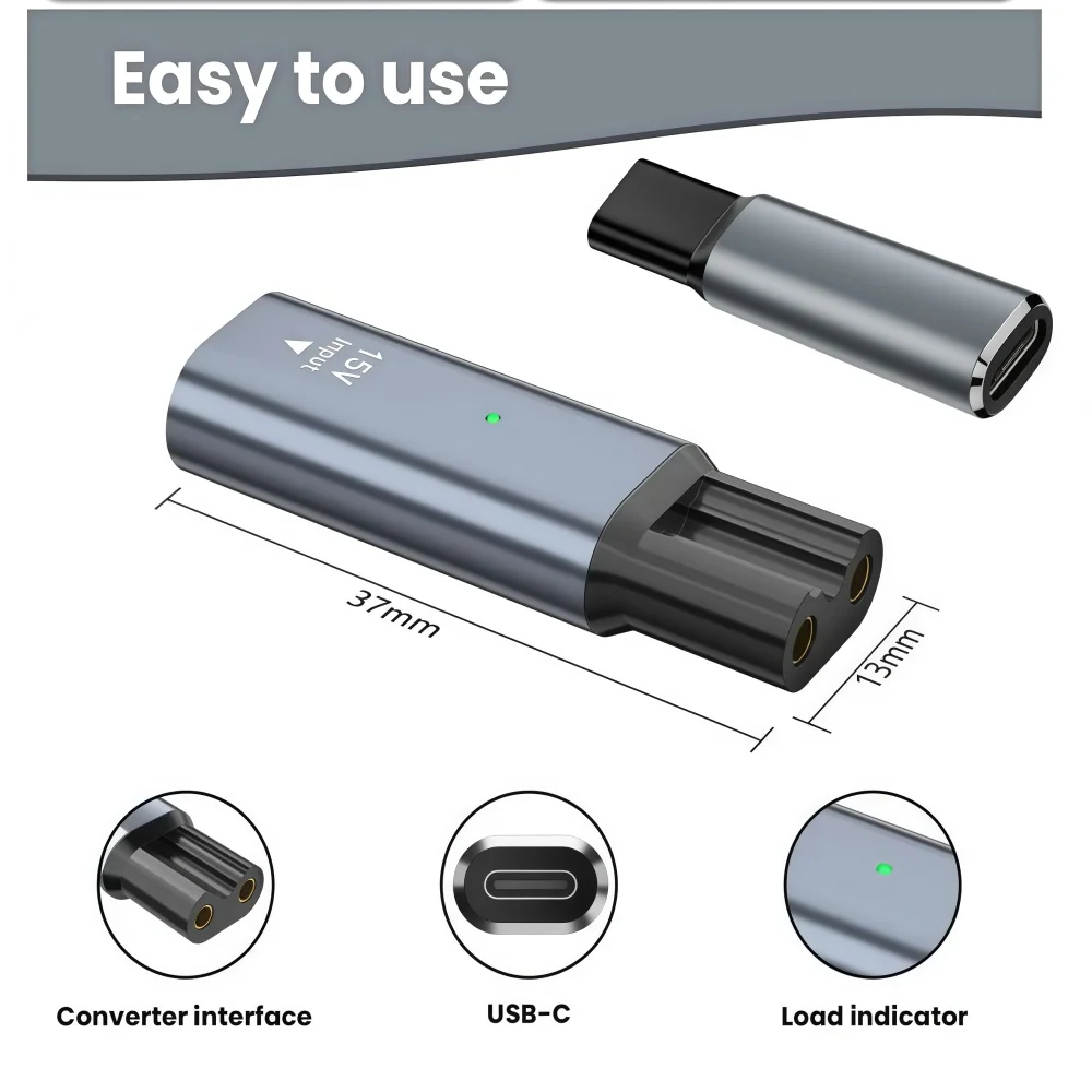 15V Type-C シェーバー用アダプター、充電変換アダプ - Beard Trimmer のレビューと価格