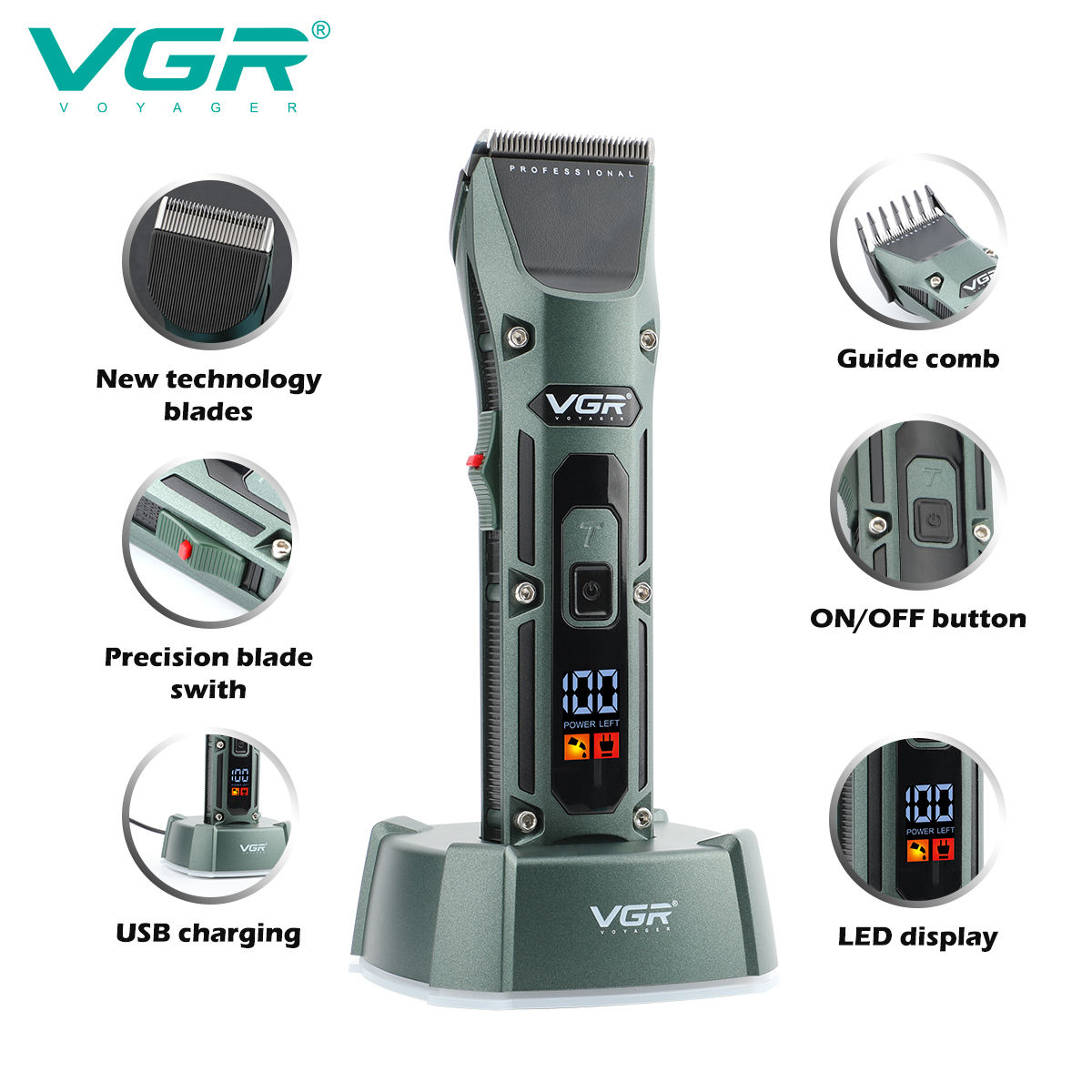 VGR V-696 新金属人気サロン理容室ヘアカット機プロフ - Electric Shaver Rotary のレビューと価格